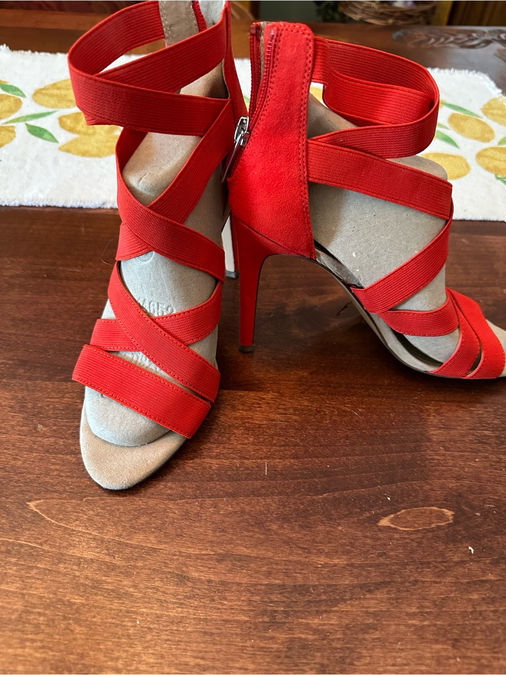 G.I.L.I. Red Strappy High Heel Sandals